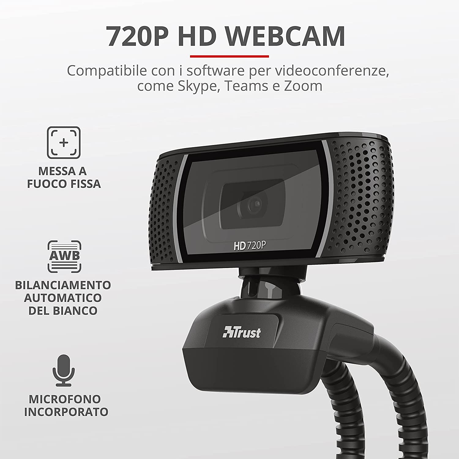 Trust Trino Webcam HD Nero