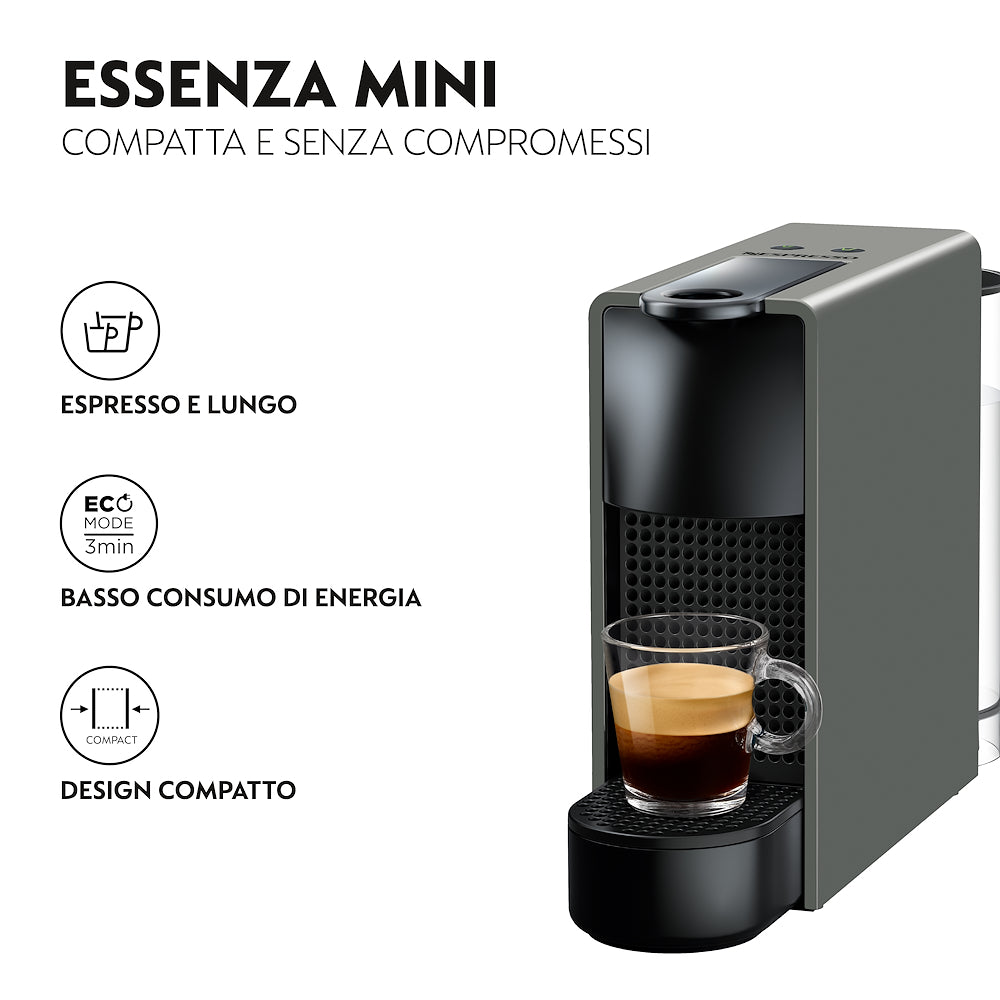 Krups XN110BK M.caffe Caps 0.6lt Nespresso Essenza Mini Grigio