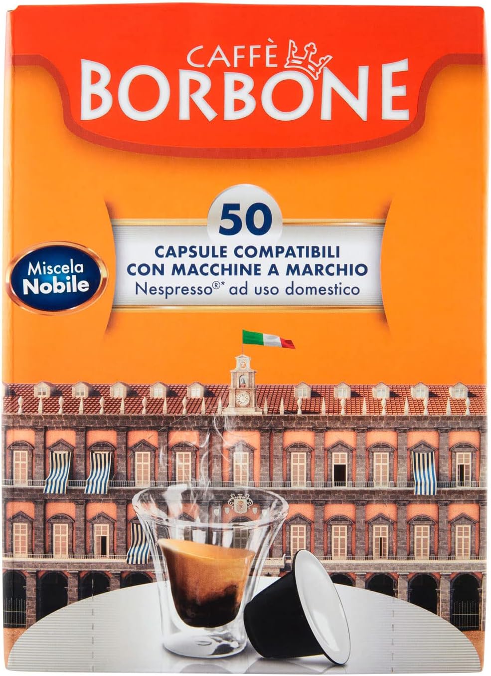Caffe Borbone REBBLUPALAZNOBIL050N Capsule Caffe Comp.nespresso Miscela Nobile 50pz