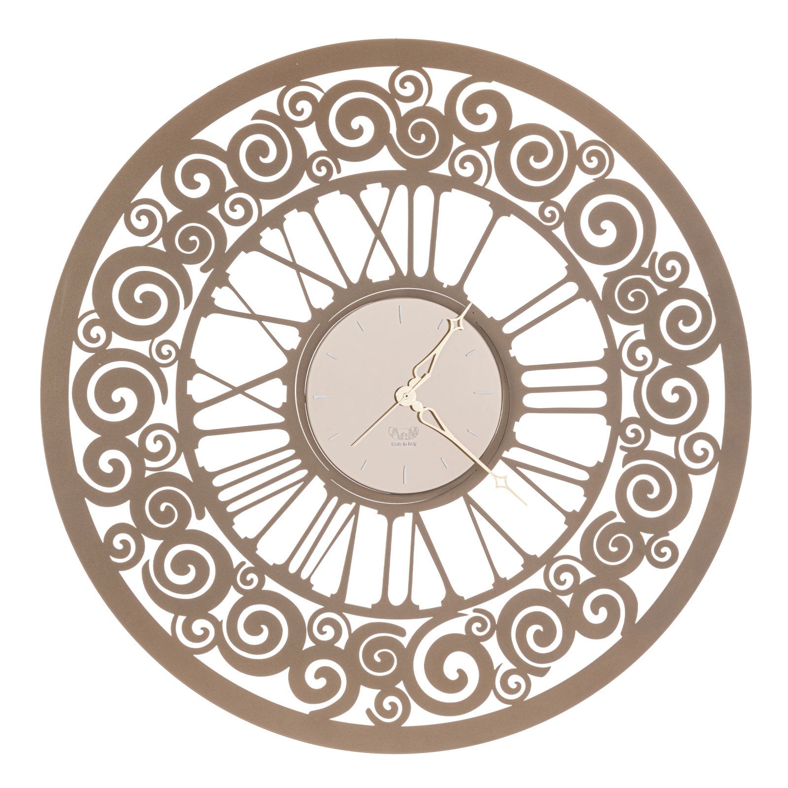 Arti & Mestieri Orologio da parete con spirali Rococò Bronzo