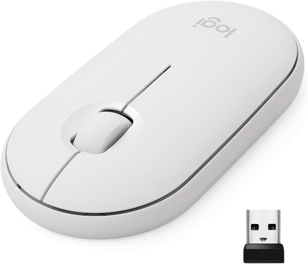 Logitech 910005716 Mouse Wireless Bt 3tasti Pebble M350 Off-white