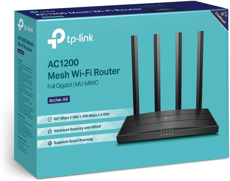Tp-link ARCHERA6 Router Wlss Dual Band Ac1200 Gigabit