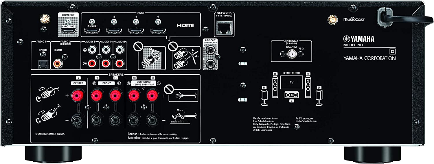 Yamaha RXV4ABL Sintoampli. 5.2 4k Hdr Arc Musiccast Nero
