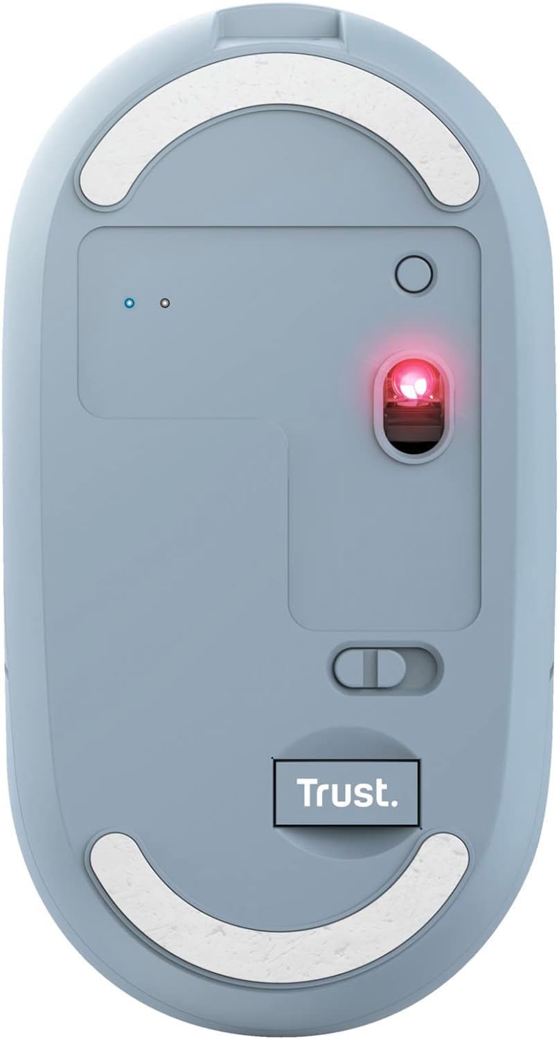 Trust Puck Mouse ultrasottile wireless ricaricabile Blu
