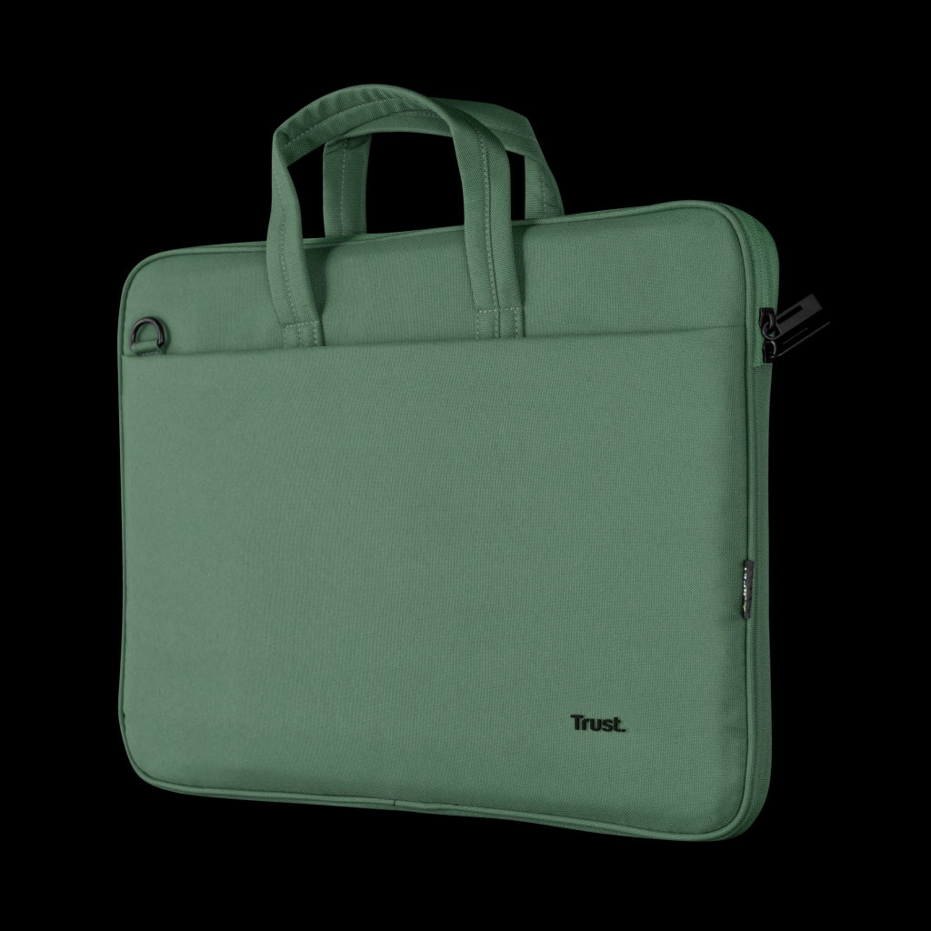 Trust Bologna Sottile borsa per laptop ecocompatibile, per laptop da 16 pollici Verde