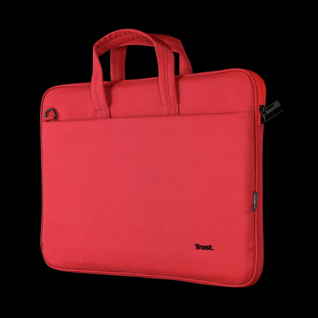 Trust Bologna Sottile borsa per laptop ecocompatibile, per laptop da 16 pollici Rosso