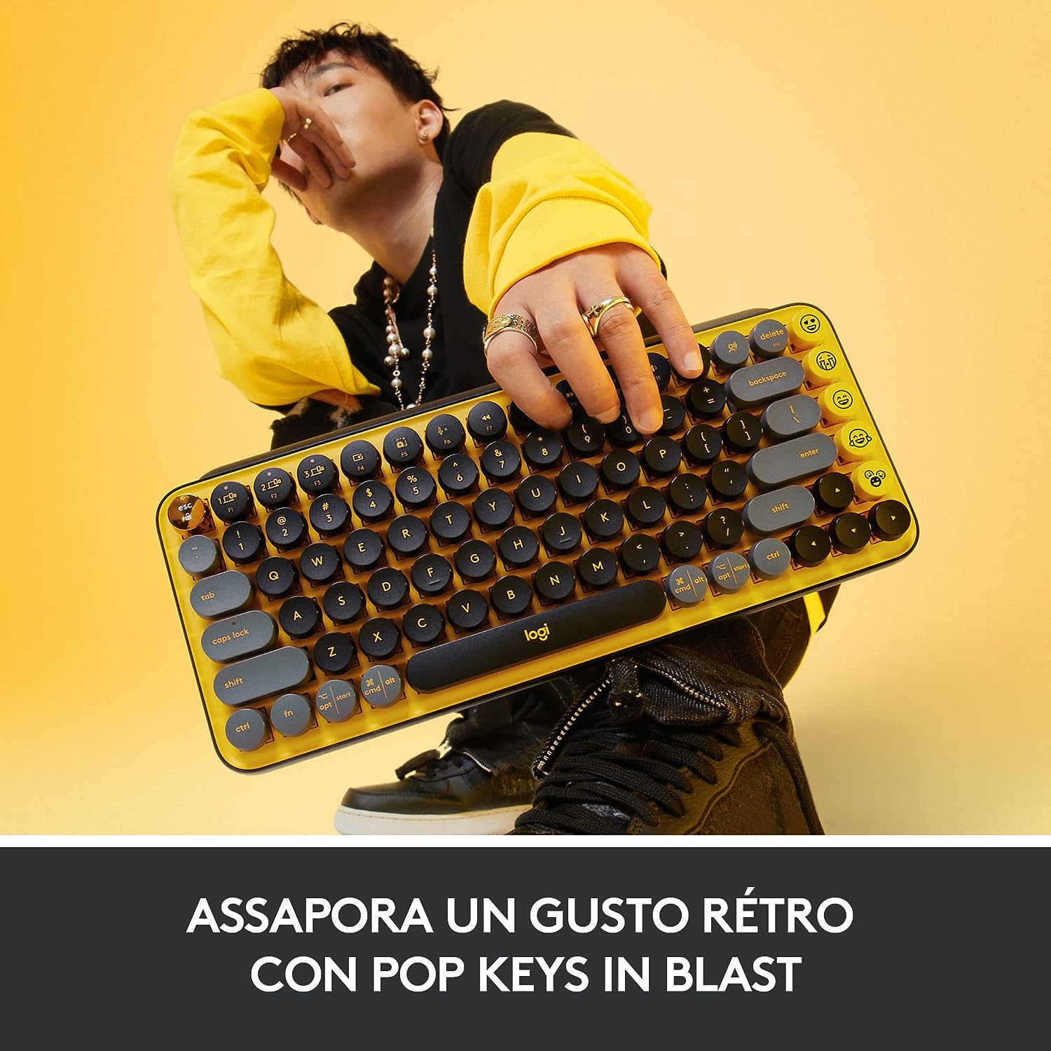 Logitech 920010725 Tastiera Pop Keys Meccanica Wlss Bt Blast Yellow