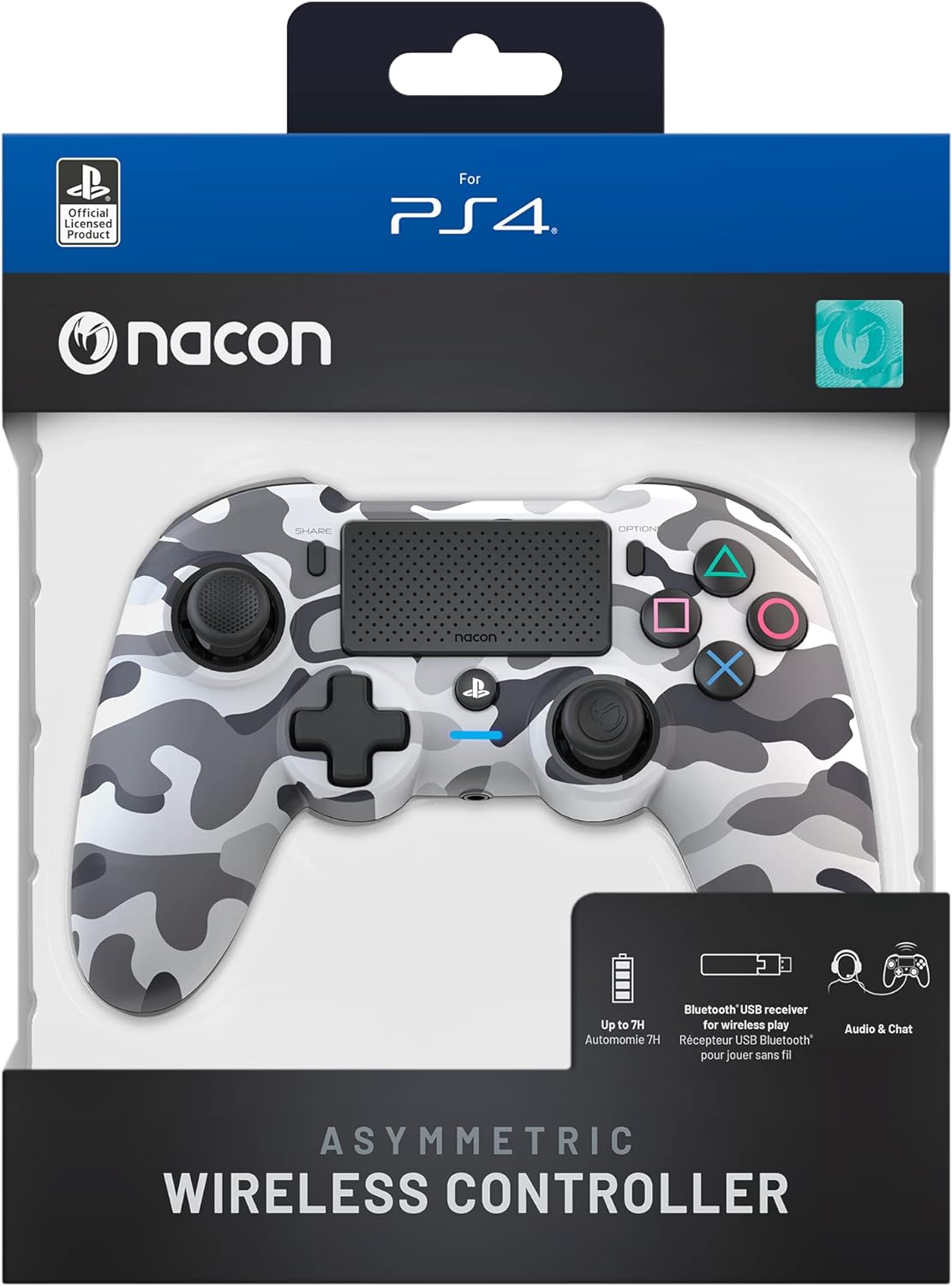Nacon Asymmetric Wireless Controller  PS4/PC Camo Grey