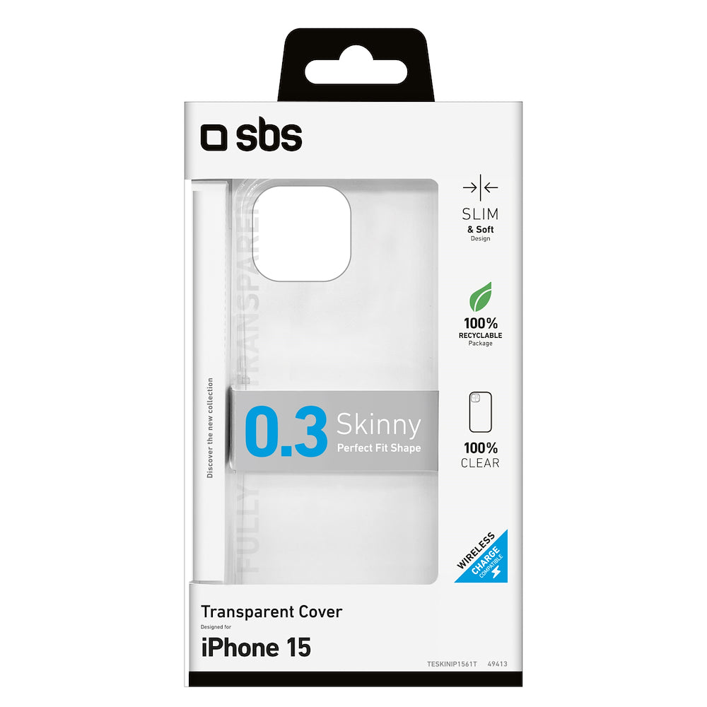 Sbs TESKINIP1561T Cover Skinny Clear Per Iphone 15
