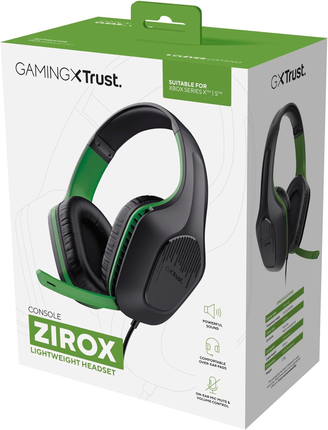 Trust 24994 Cuffia Game Xbox Gxt 415x Zirox Green