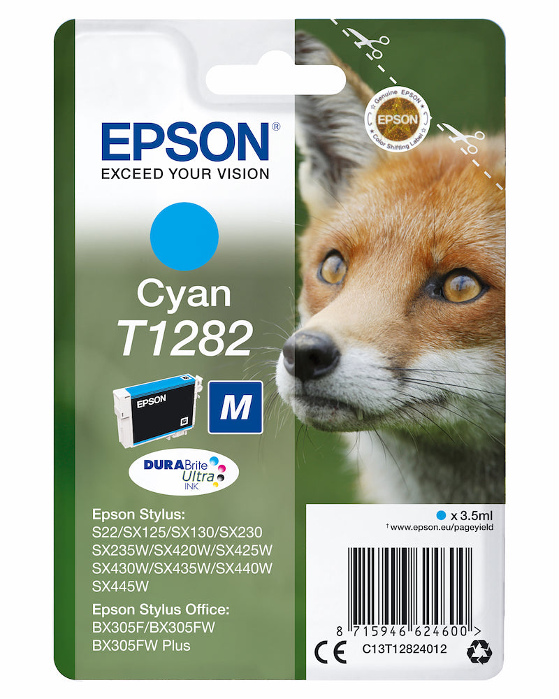 Epson C13T12824022 Cart.ink-jet Ciano Volpe Tg.m Secur.blister T1282