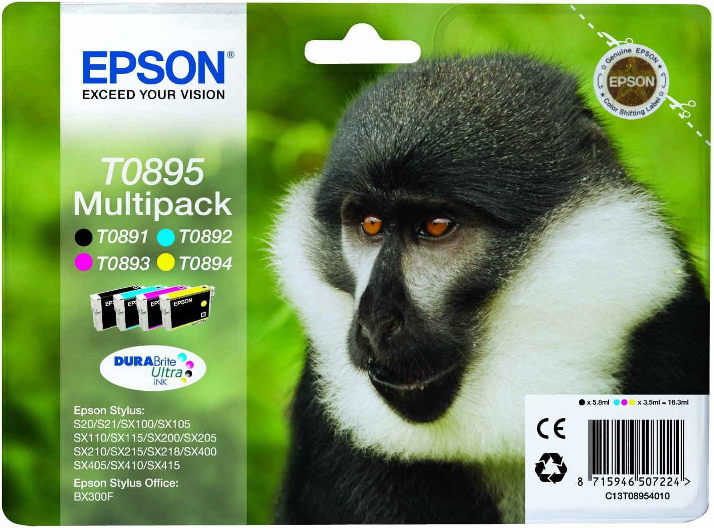 Epson C13T08954020 Cart.inkjet Multipack Babbuino T0895 Blister