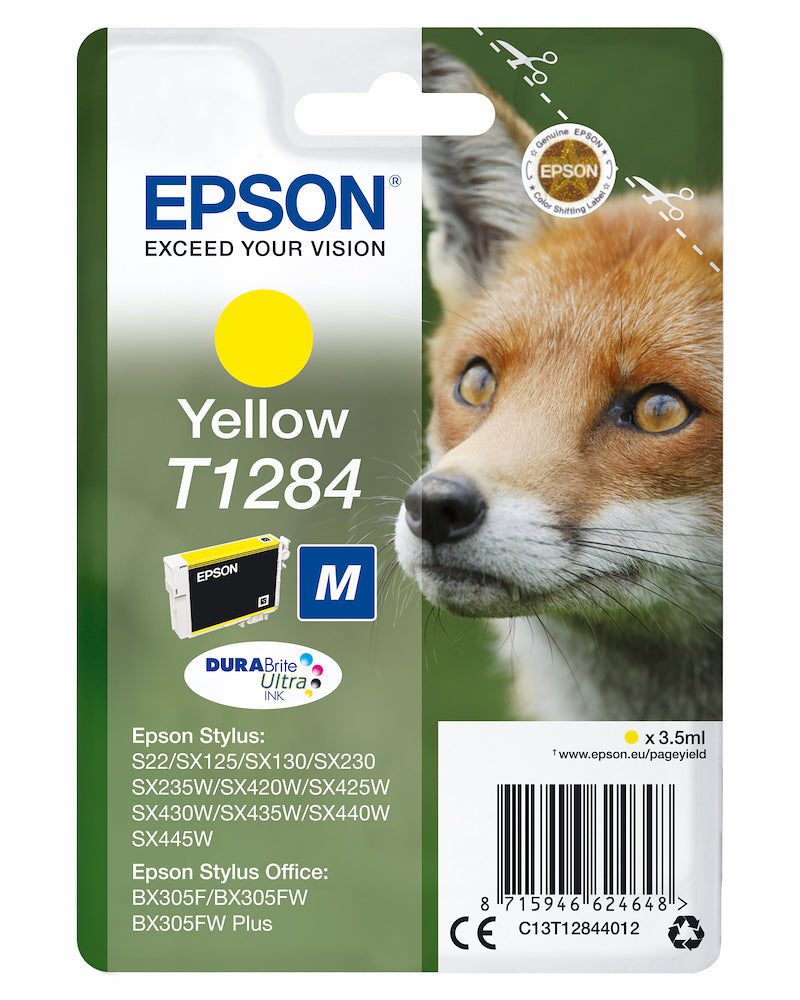 Epson C13T12844022 Cart.ink-jet Giallo Volpe Tg.m Secur.blister T1284