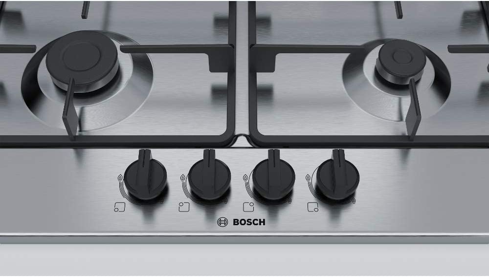 Bosch PGH6B5B60 Piano cottura a gas con manopole frontali Acciaio inox