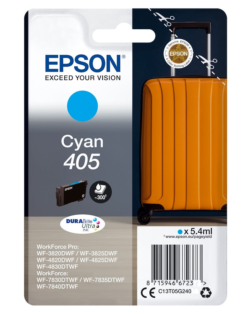 Epson C13T05G24020 Cart.ink-jet Valigia Durabrite Ultra 405 Ciano