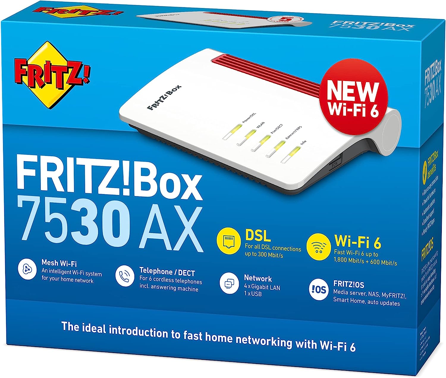 Fritz Box 7530Ax Modem Router Dual Band Wifi 6 Ax2400