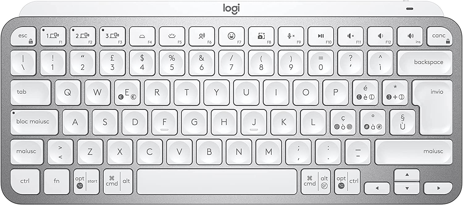 Logitech MX Keys Mini Tastiera Illuminata Wireless, Minimal e Compatta