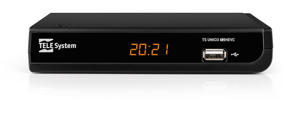 Tele System UNICO T2HEVC Decoder HD con telecomando semplice