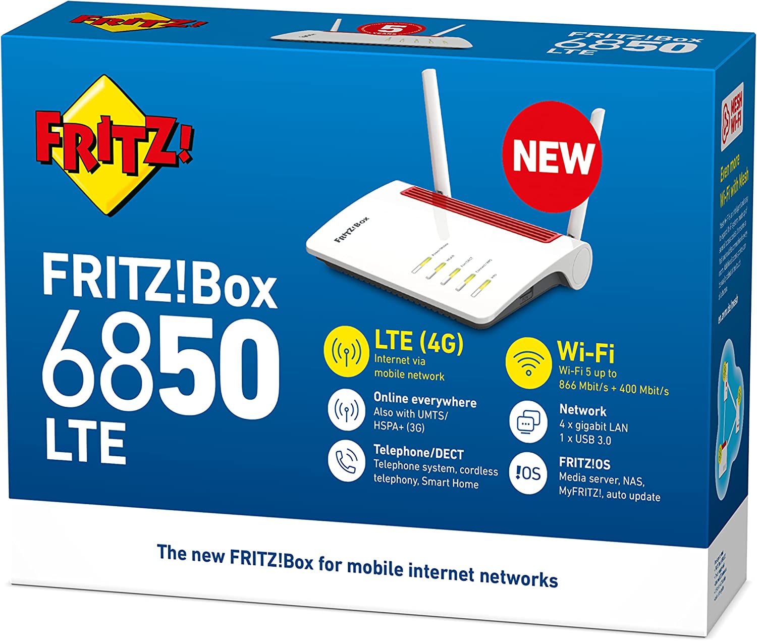 Fritz! 20002926 Fritz Box 6850 Lte Wifi 4 Porte Gigabit