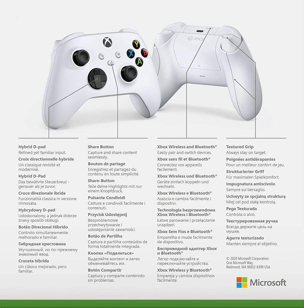 Microsoft QAS00009 Controller Wlls Per Xbox Series X/s Robot White