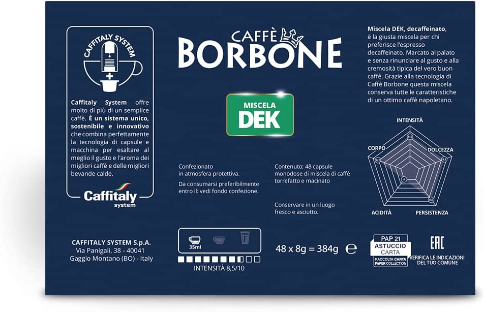 Caffè Borbone Capsule Compatibili Caffitaly Miscela Dek 48pz