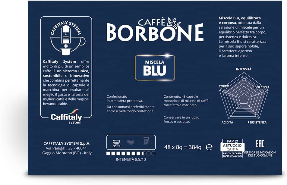 Caffè Borbone Capsule Compatibili Caffitaly Miscela Blu 48pz