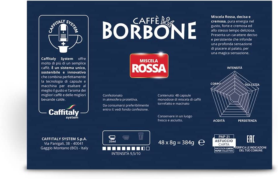 Caffè Borbone Capsule Compatibili Caffitaly Miscela Rossa 48pz