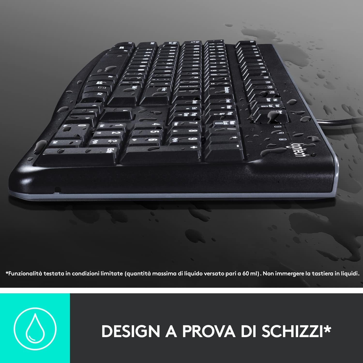 Logitech 920002543 Tastiera + Mouse Wired Layout Italiano Mk120