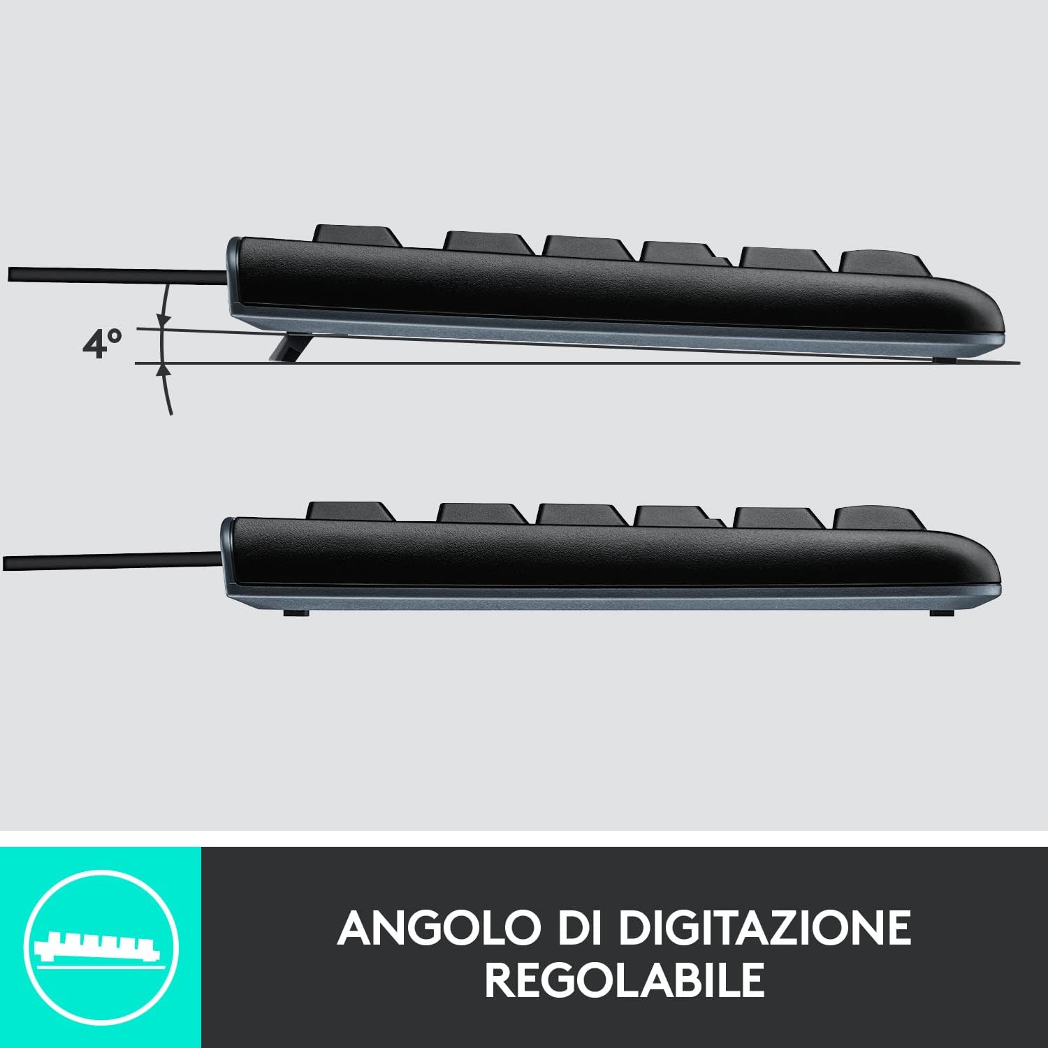 Logitech 920002543 Tastiera + Mouse Wired Layout Italiano Mk120
