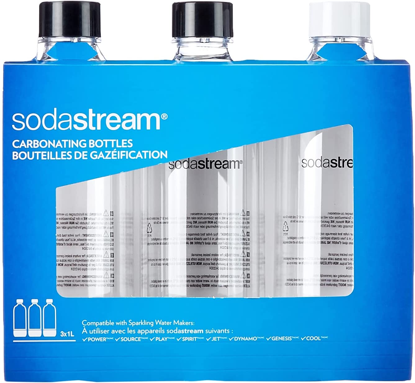 Sodastream Bottiglia in platisca 1 lt. Per tutti i gasatori (3 pezzi)