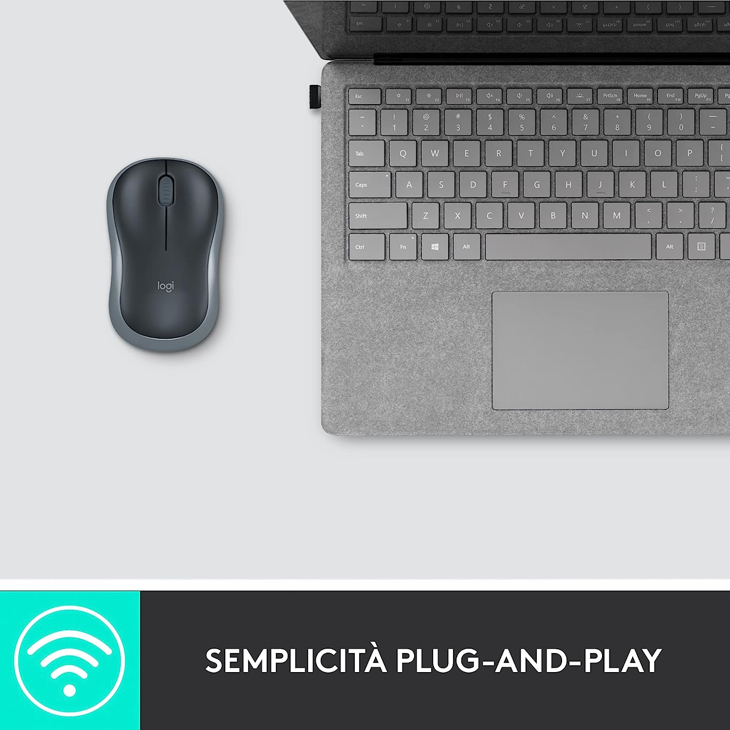 Logitech 910002235 Mouse Wireless M185 Grigio