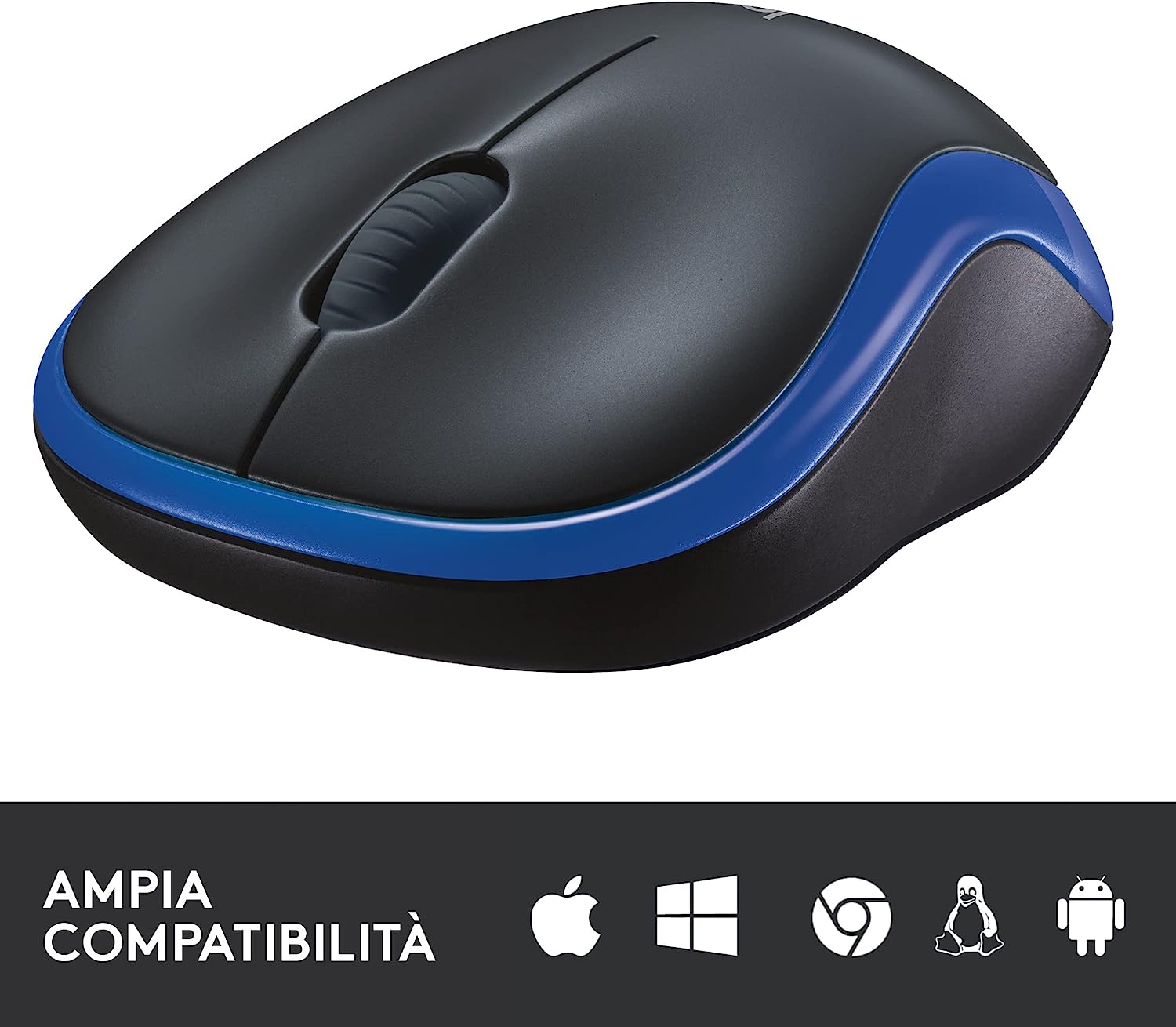 Logitech 910002236 Mouse Wireless M185 Blu