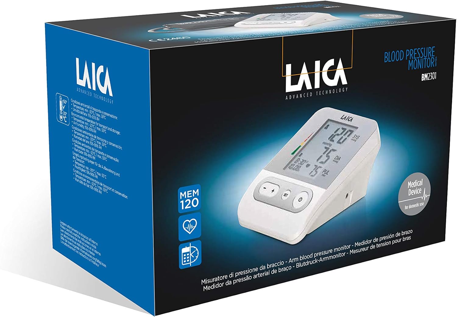 Laica BM2301W Mis.pressione Da Braccio 120mis/media Lcd Batt.aaa