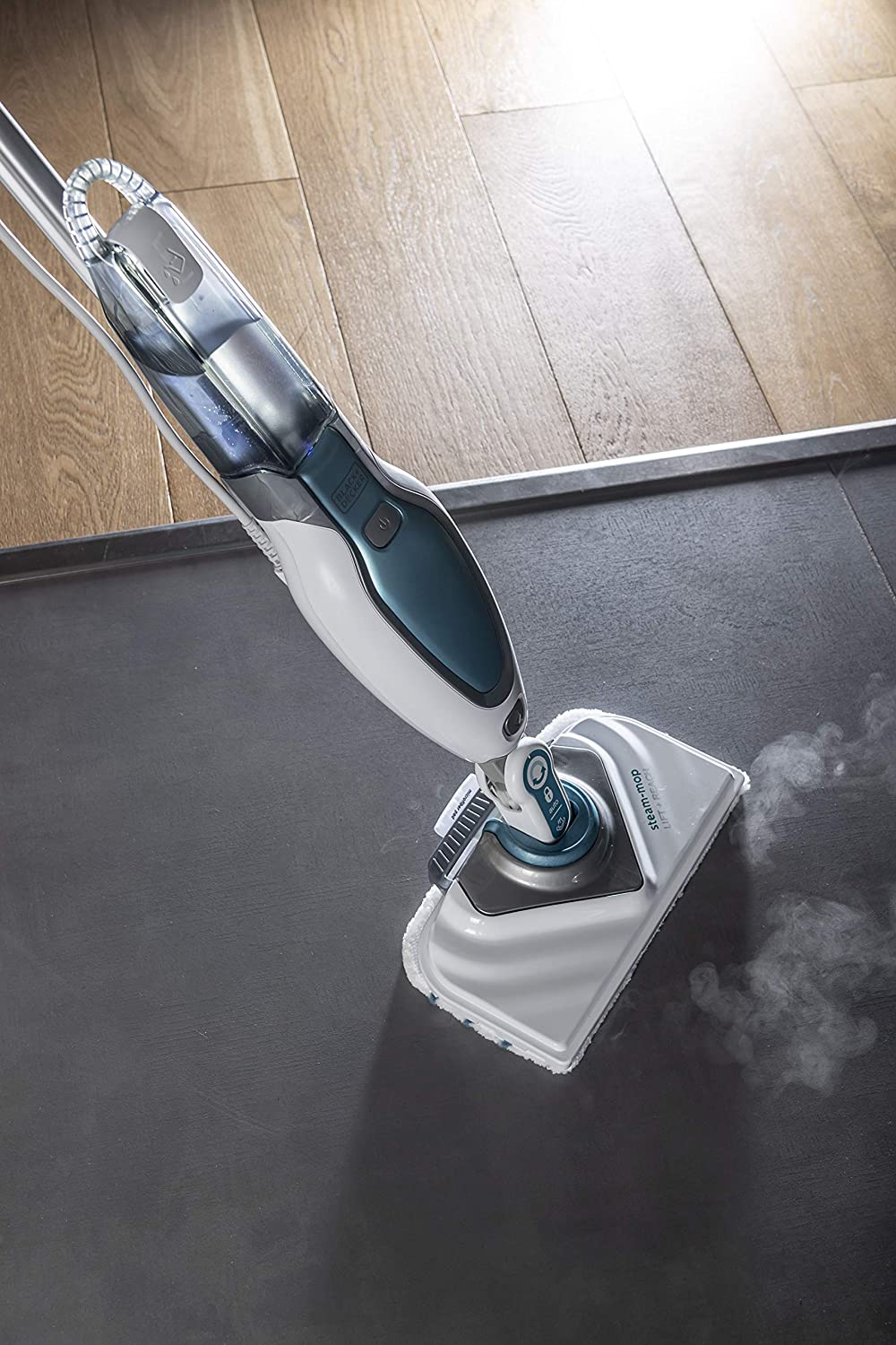 Black+decker FSM1630 Scopa Vapore 1600w 500ml Cavo 6mt Azzurro/bianco