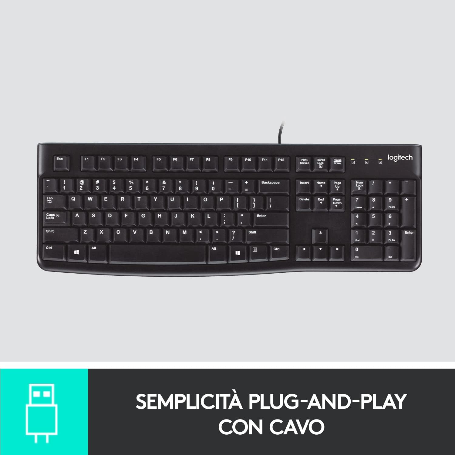 Logitech 920002492 Tastiera K120 Layout Italiano