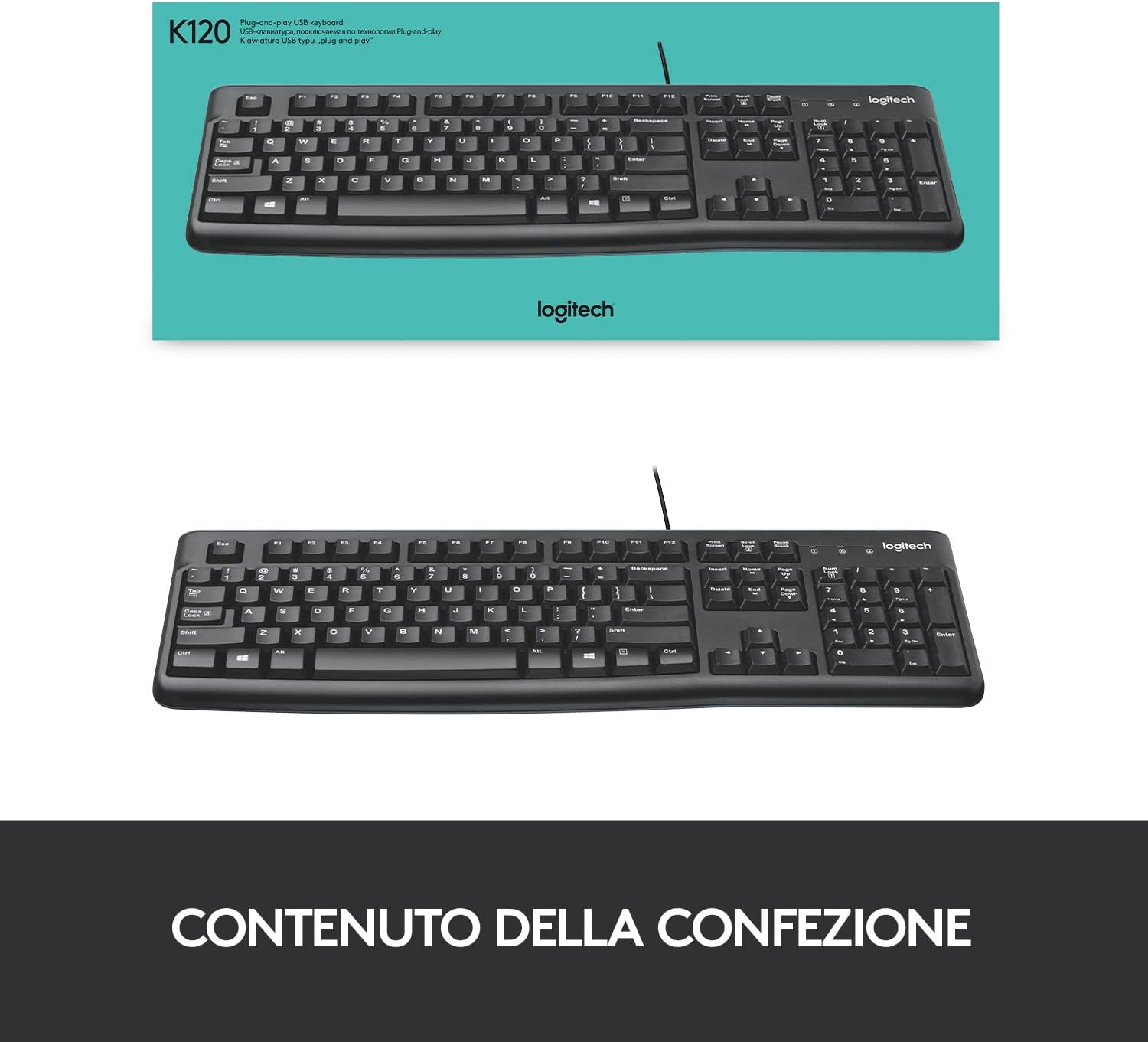 Logitech 920002492 Tastiera K120 Layout Italiano