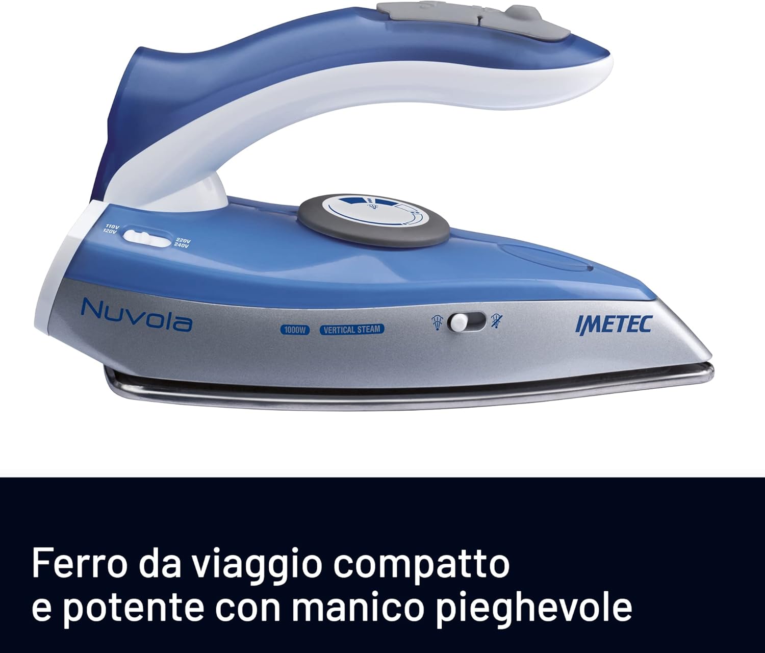 Imetec 9559 Ferro Viaggio 100w Piastra Andiaderente Nuvola Blu