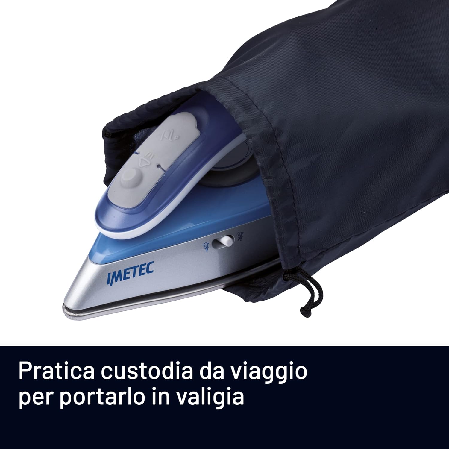 Imetec 9559 Ferro Viaggio 100w Piastra Andiaderente Nuvola Blu