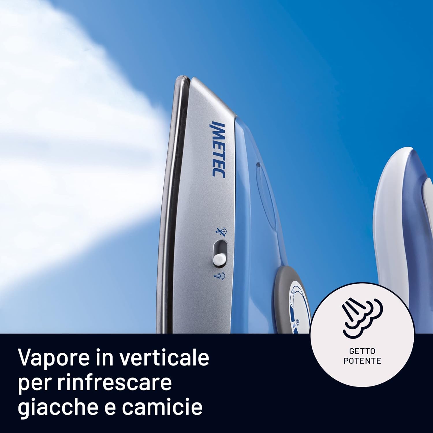 Imetec 9559 Ferro Viaggio 100w Piastra Andiaderente Nuvola Blu