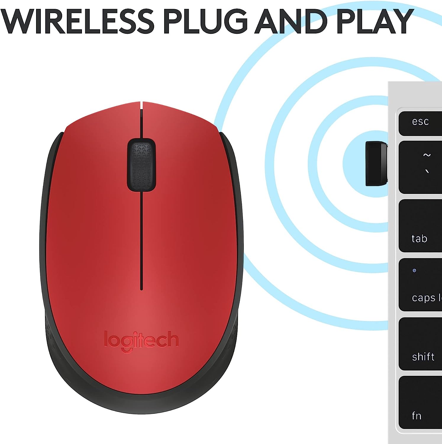 Logitech 910004641 Mouse Wireless 10mt M171 Nero/rosso