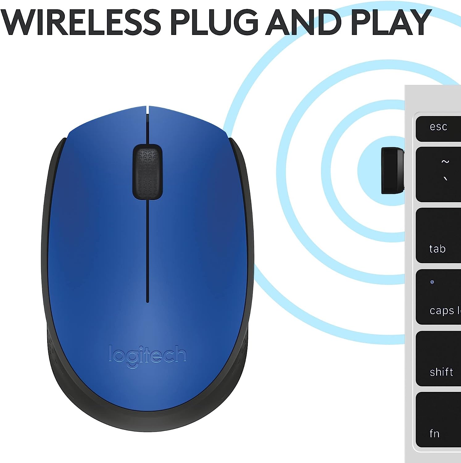 Logitech 910004640 Mouse Wireless 10mt M171 Nero, Blu