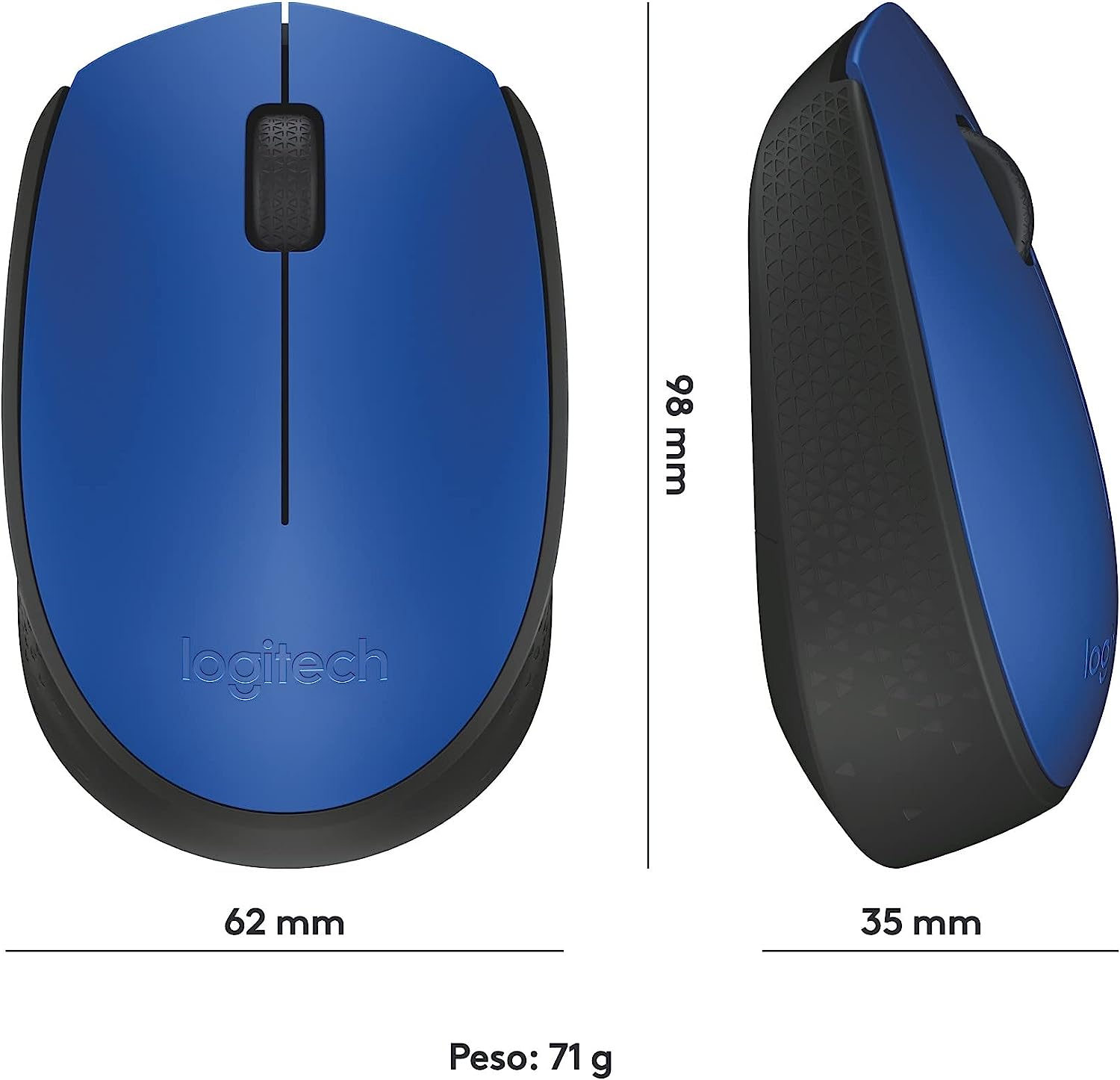 Logitech 910004640 Mouse Wireless 10mt M171 Nero, Blu