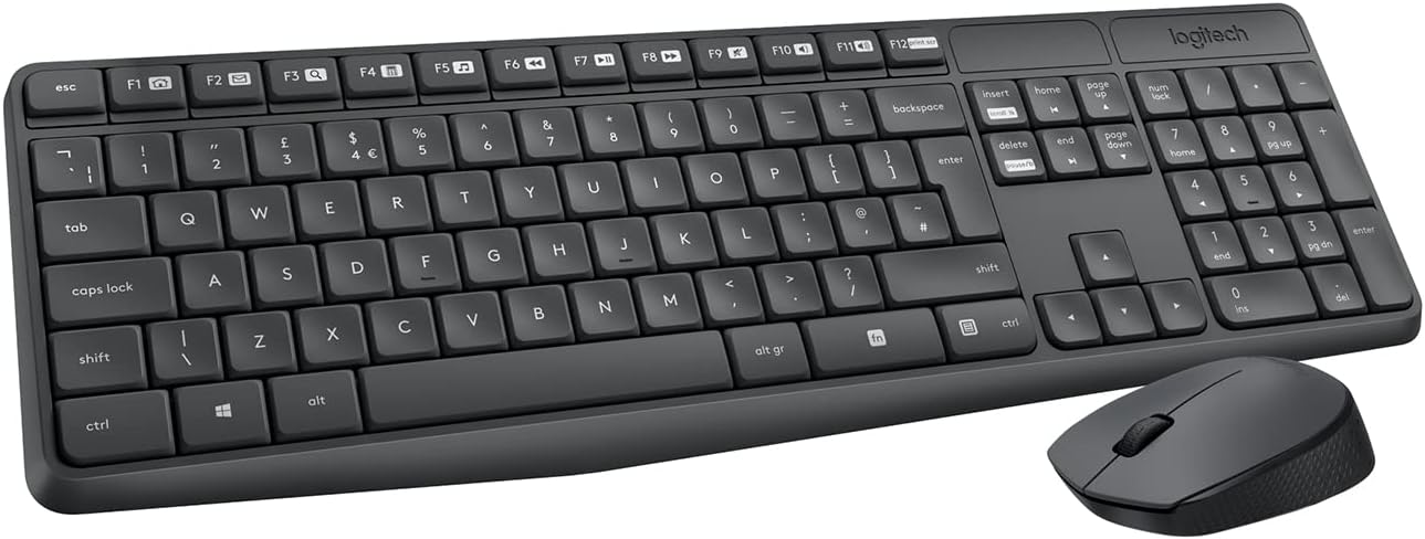 Logitech 920007913 Tastiera+mouse Wireless Mk235 Nero