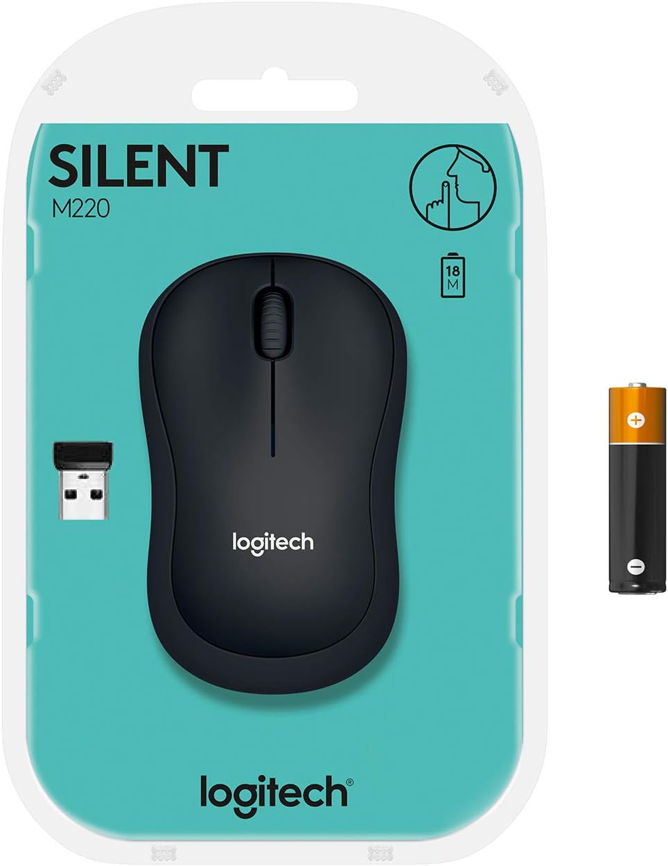 Logitech 910004878 Mouse Wireless Silent 3tasti M220 Black