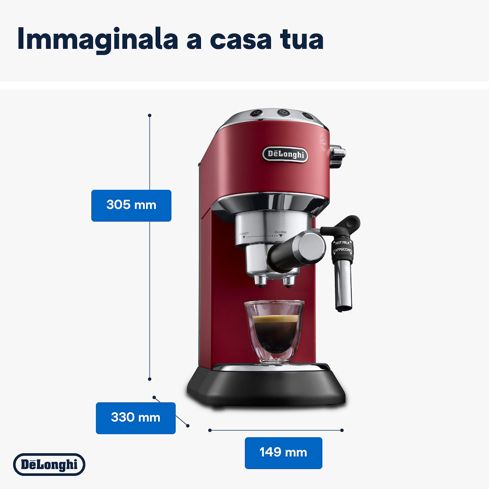 De Longhi EC685R M.caffe' Cialde/polv.1lt C/cappucci.regolab. Red