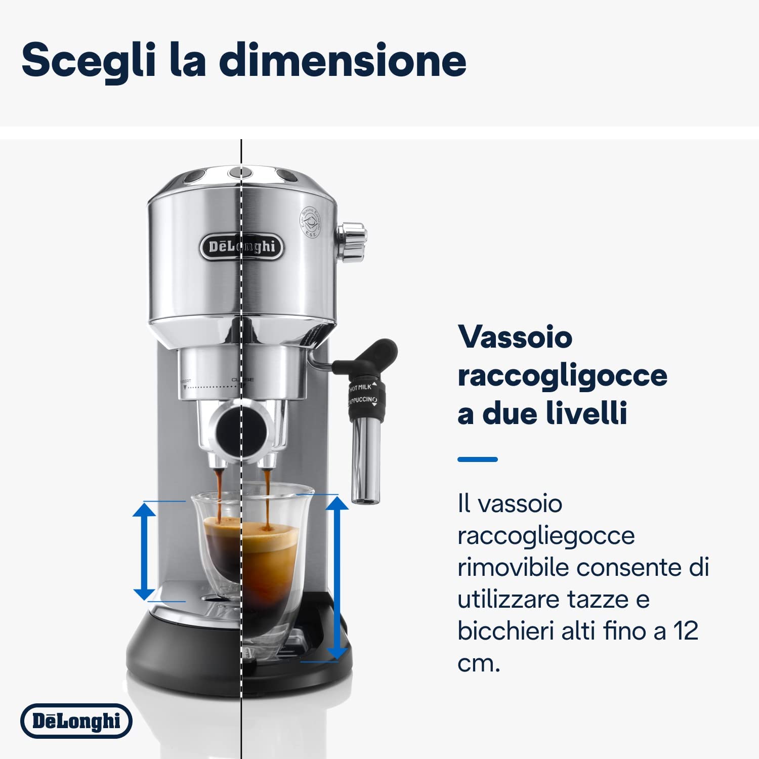 De Longhi EC685M M.caffe' Cialde/polv.1lt C/cappucci.regolab. Metal