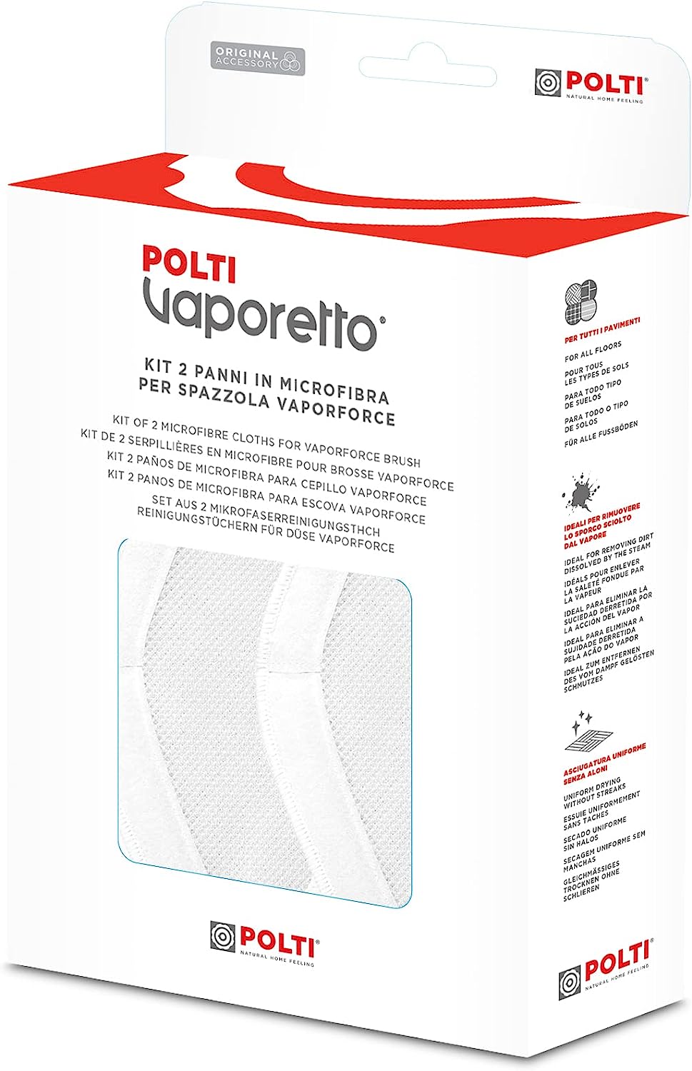 Polti PAEU0332 Kit 2 Panni In Microfibra X Vaporforce Brush