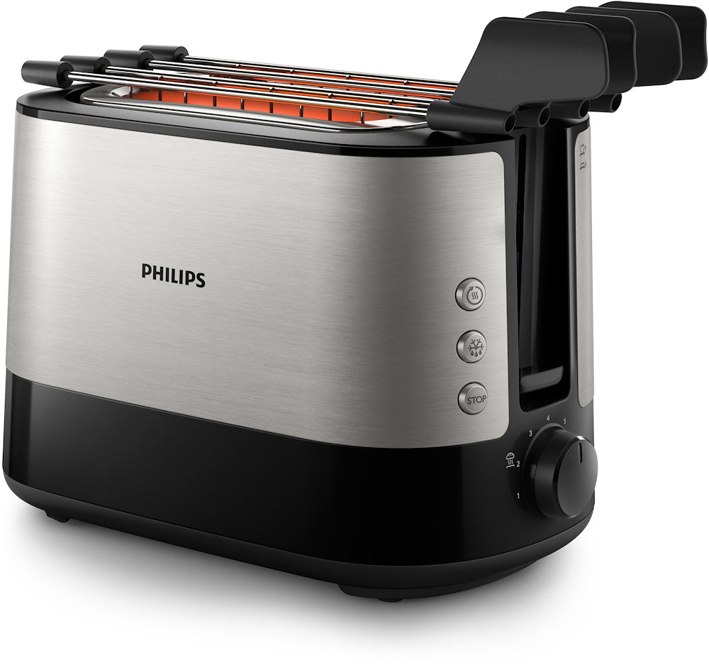 Philips HD2639 Tostapane 730w 7prog. 2scomp. Inox/nero