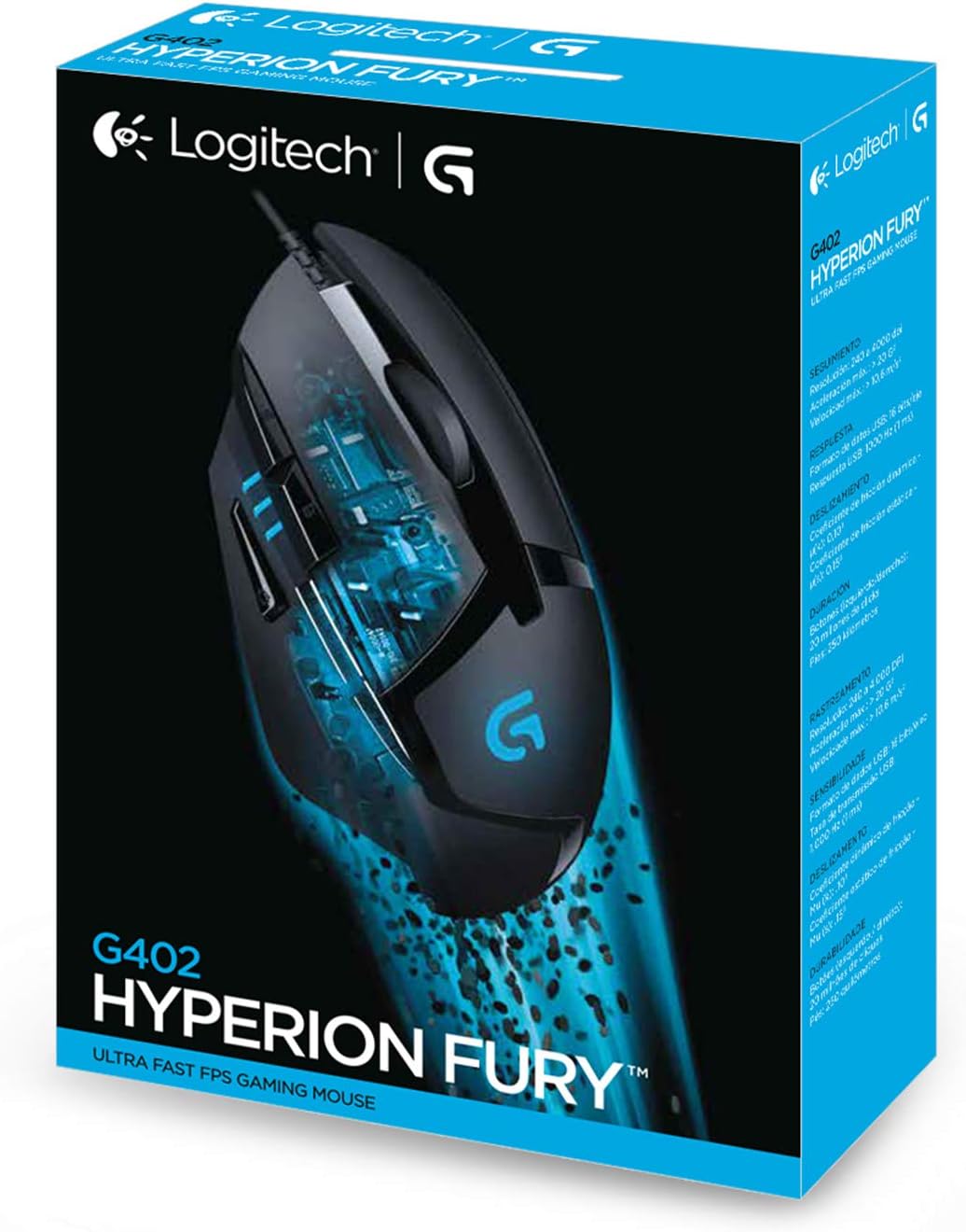 Logitech 910004068 Mouse Game 8tast 4000dpi 500ips G402 Hyperion Fury