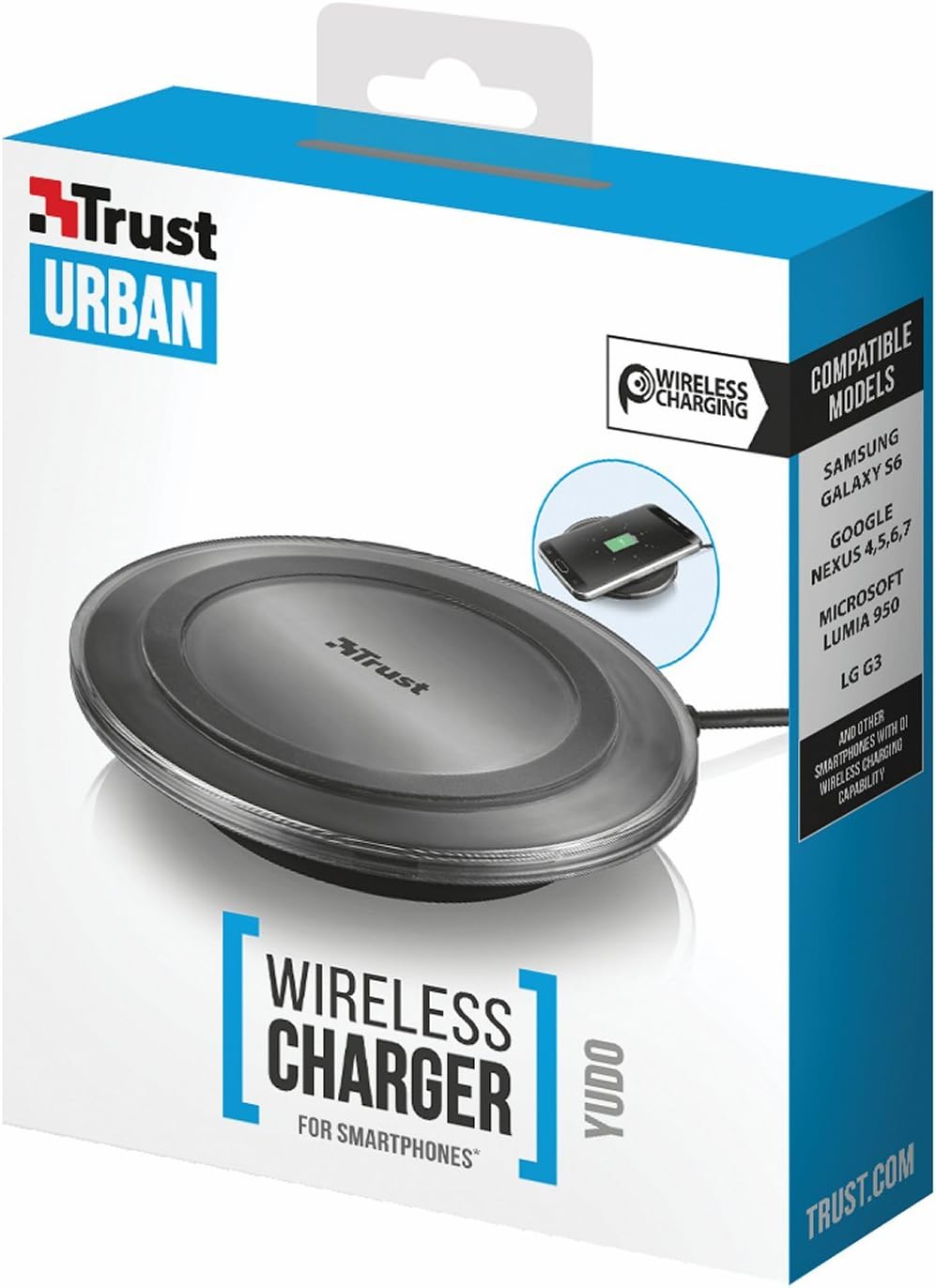 Trust Urban Yudo Caricabatterie wireless per smartphone Grigio